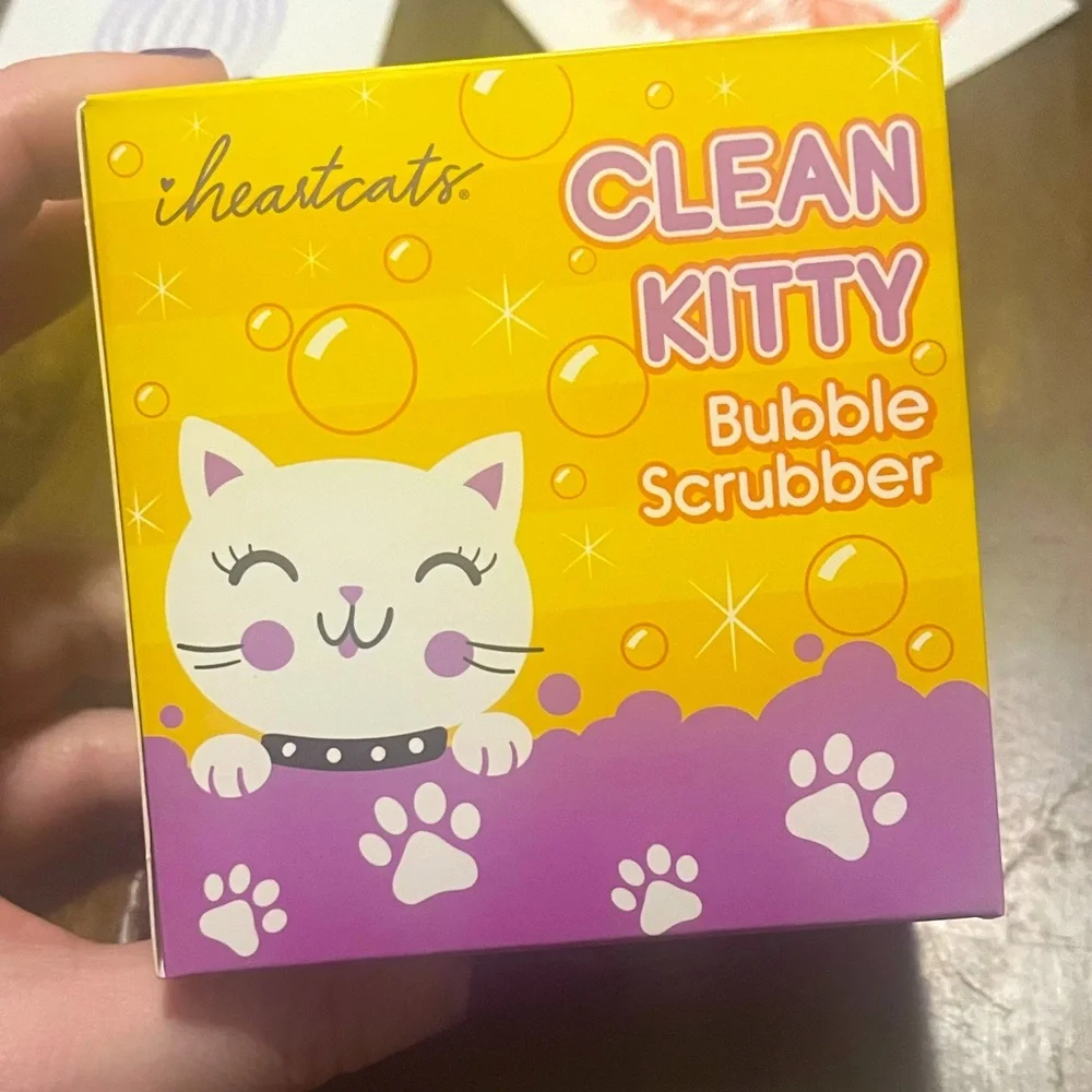 Grooming Bath Scrubber Shampoo Brush + CAT STICKERS 😻